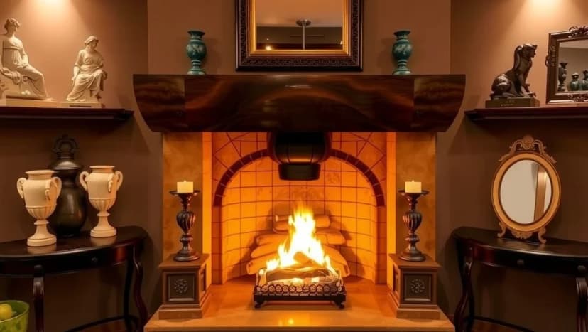 Replika vid eldstaden skapar hem och värme